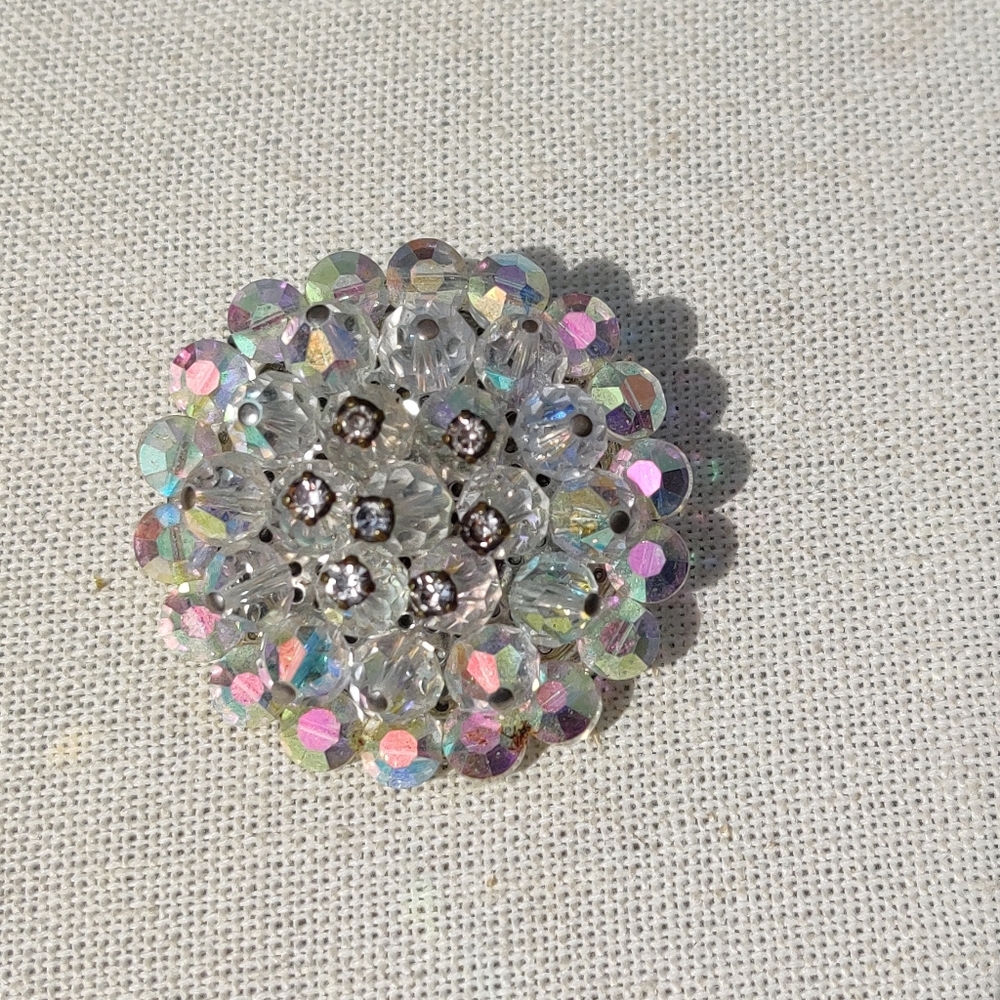 Vintage ab crystal brooch - Picture 6 of 8
